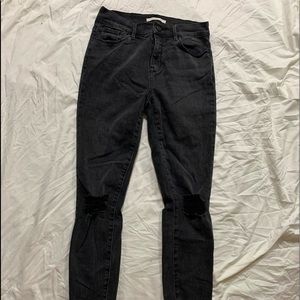 PacSun black ripped skinny jeans, size 25